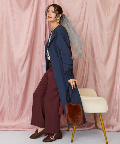 12-1898【JETSET SOLO PLUS】ラメピンストライプイージーパンツ