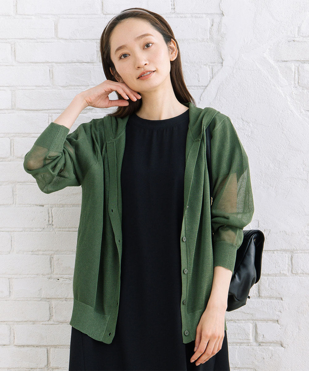 50-1324　FONTLAB 【アンチピリング】シアーフーディーカーディガン【先行予約】