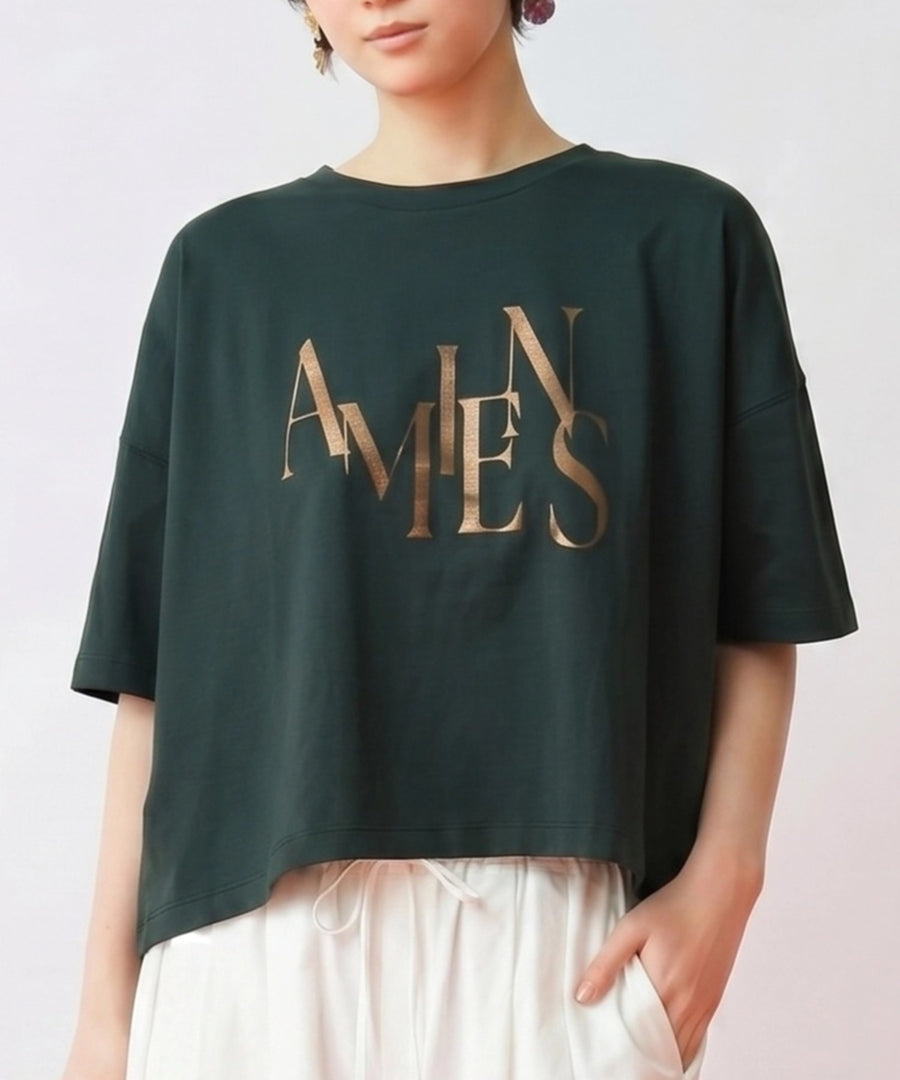 【FONT LAB】ワイドシルエットメタリックロゴＴシャツ