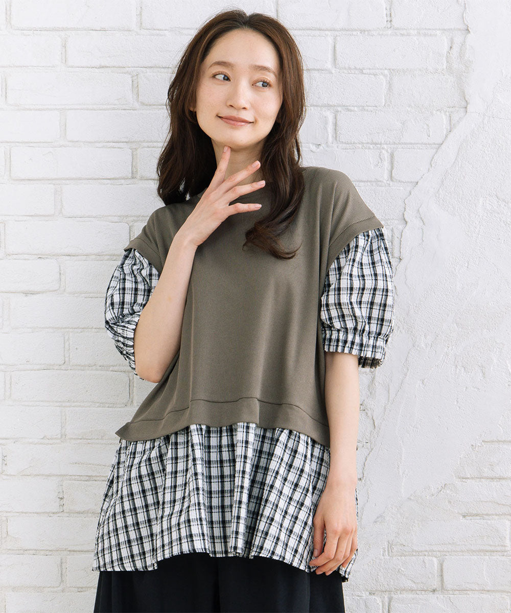 【sabstreet bis】【web限定】 チェック切替プルオーバー【先行予約】