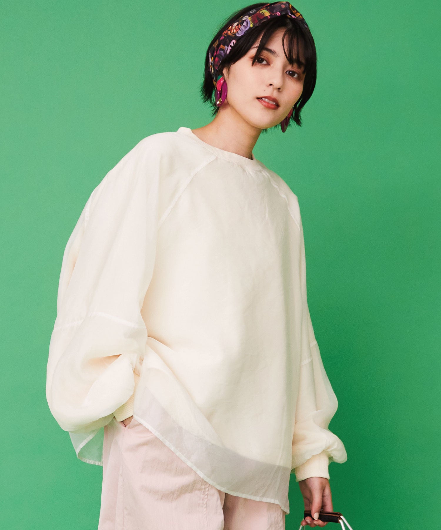 レディース スウェット ボリューム袖 オーガンジー｜JETSET SOLO PLUS(ジェットセットソロプラス) 公式通販｜レディース ファッション きれいめカジュアル