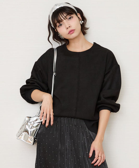 【FONT LAB】Fスウェード×リブコンビプルオーバー