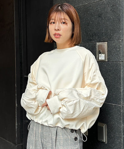 【FONT LAB】ダンボール×ナイロンコンビスウェット