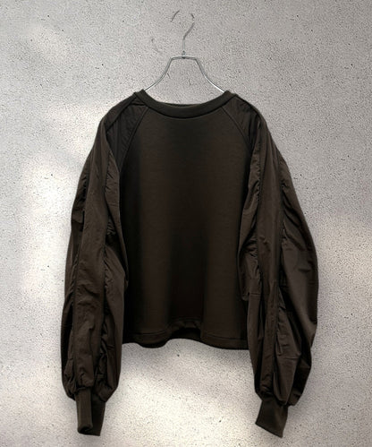 【FONT LAB】ダンボール×ナイロンコンビスウェット