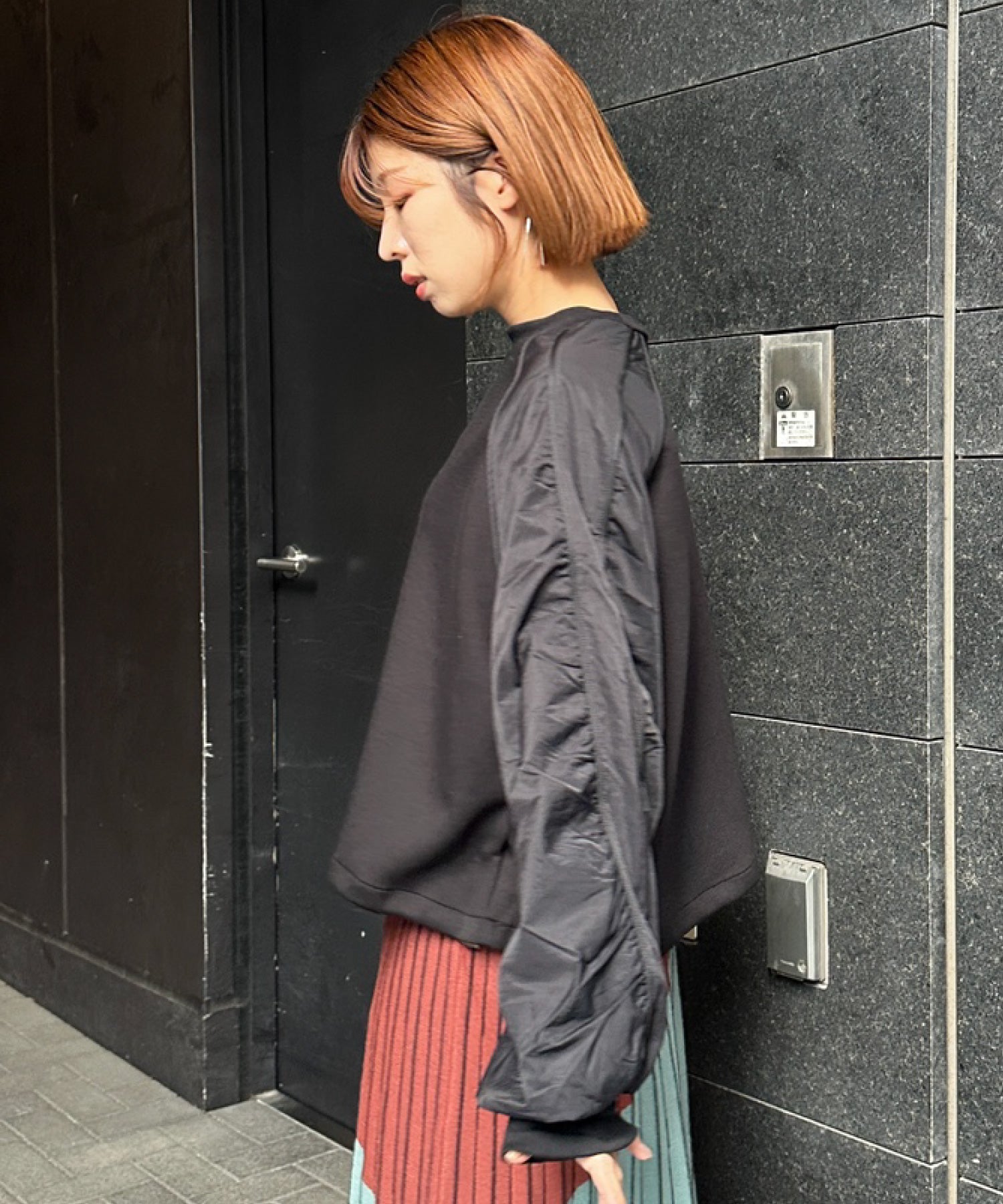 【FONT LAB】ダンボール×ナイロンコンビスウェット