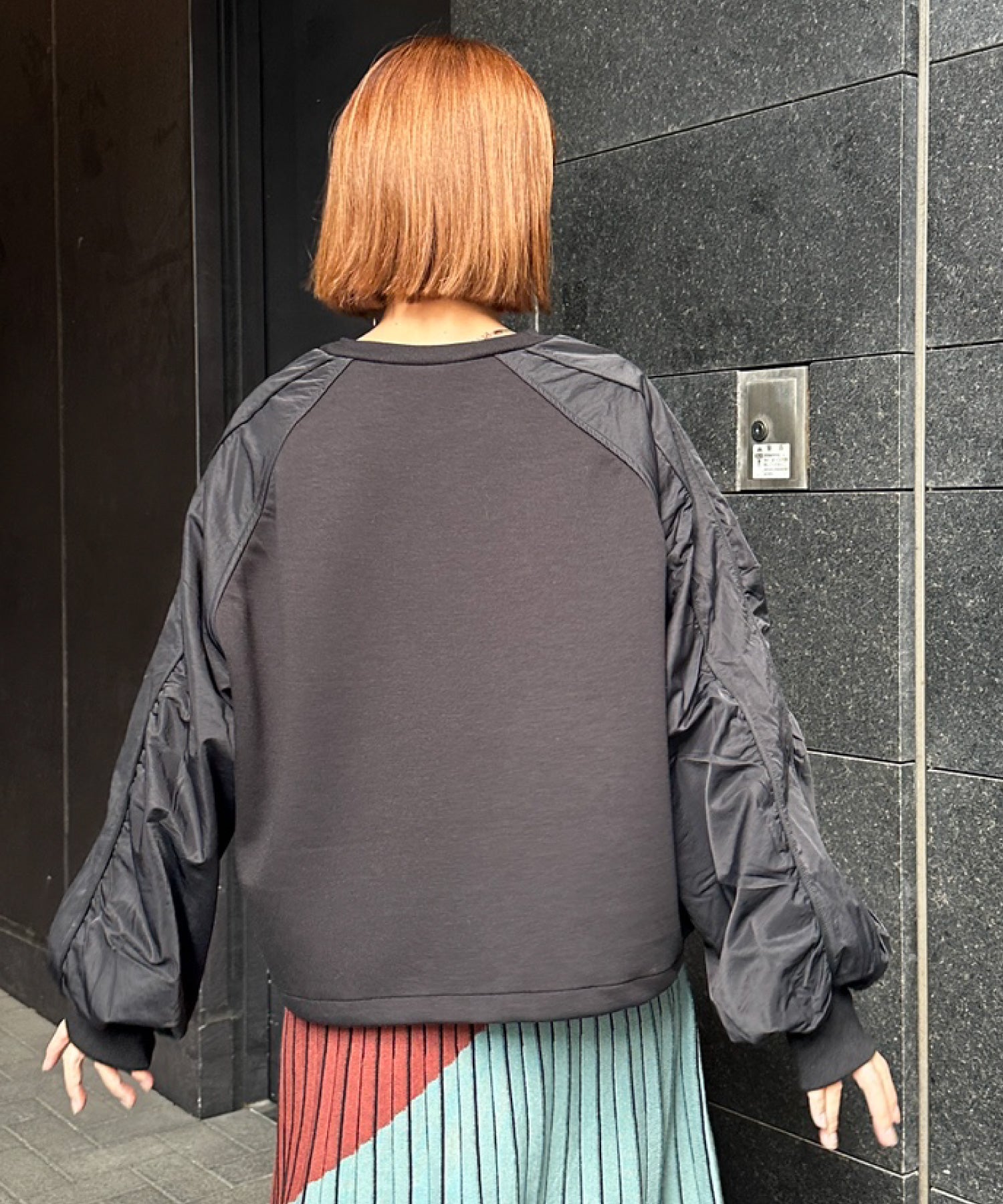 【FONT LAB】ダンボール×ナイロンコンビスウェット