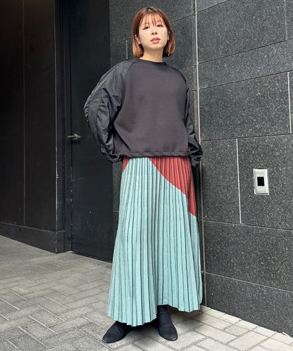 【FONT LAB】ダンボール×ナイロンコンビスウェット