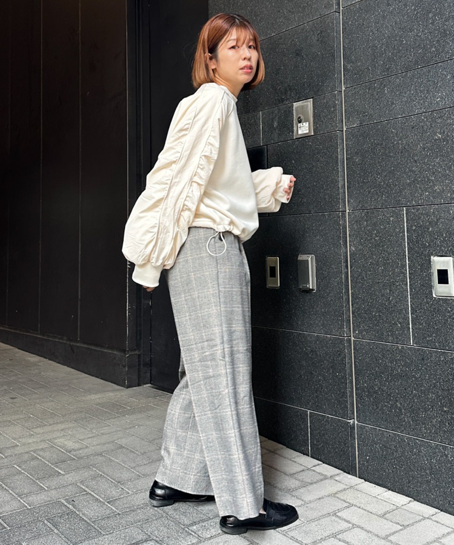 【FONT LAB】ダンボール×ナイロンコンビスウェット