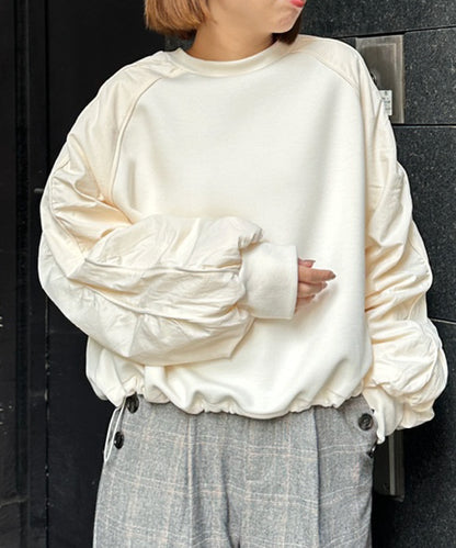 【FONT LAB】ダンボール×ナイロンコンビスウェット