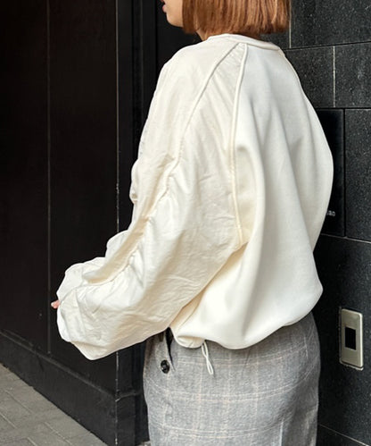 【FONT LAB】ダンボール×ナイロンコンビスウェット