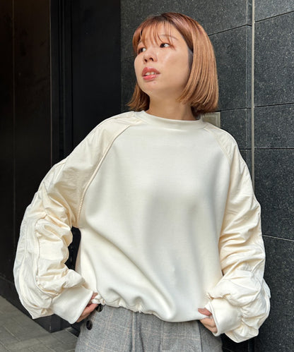 【FONT LAB】ダンボール×ナイロンコンビスウェット