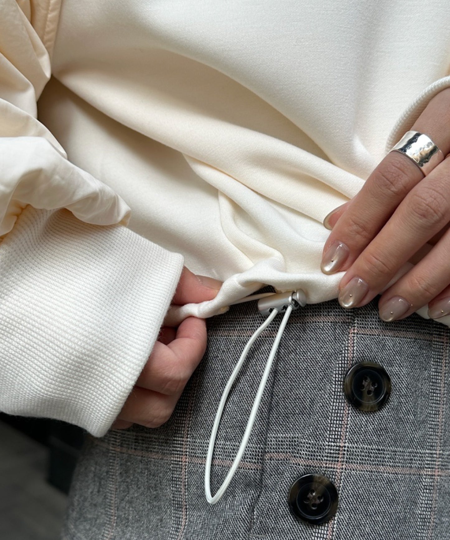 【FONT LAB】ダンボール×ナイロンコンビスウェット