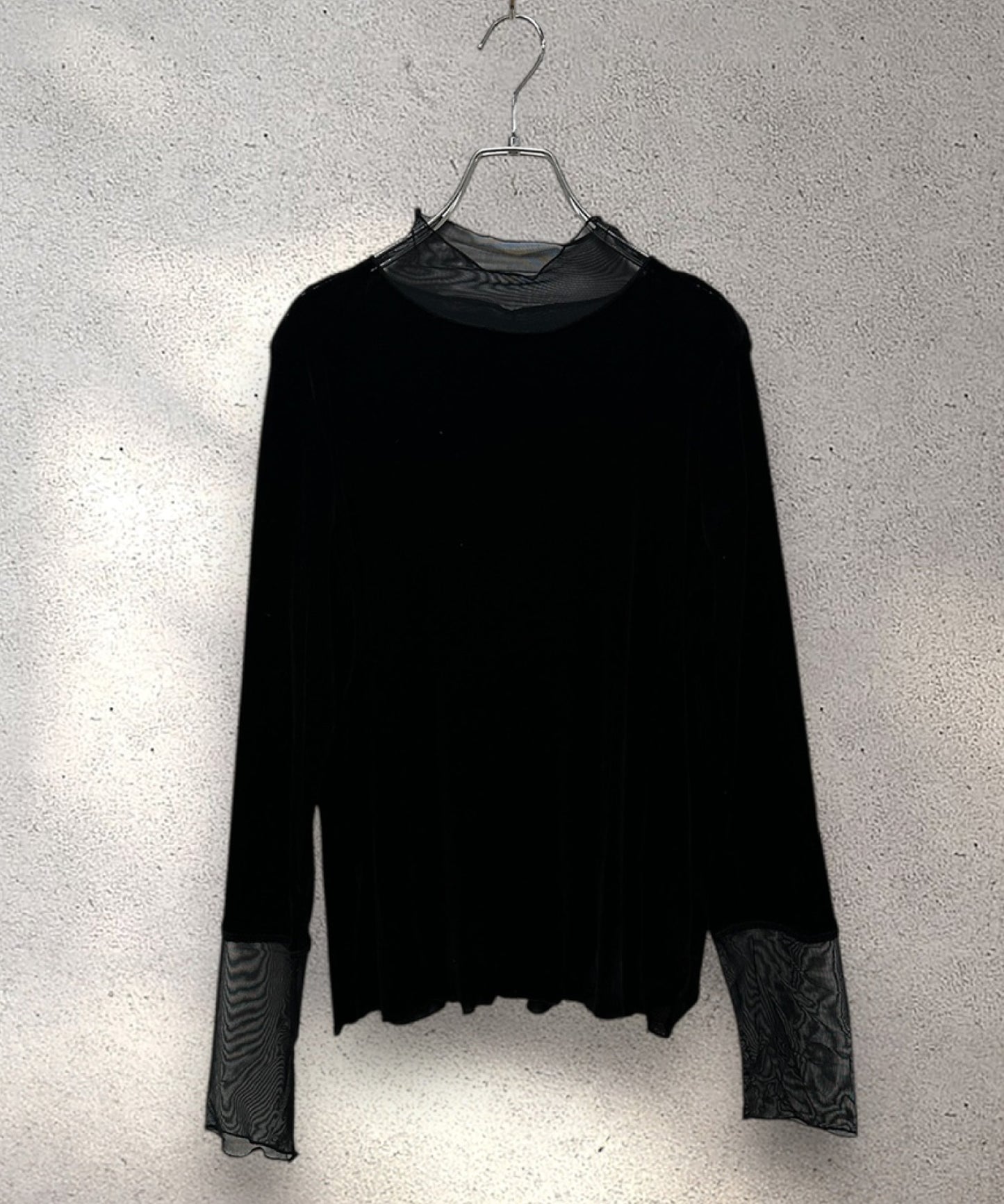 【FONT LAB】シアーベロアチュールコンビハイネック