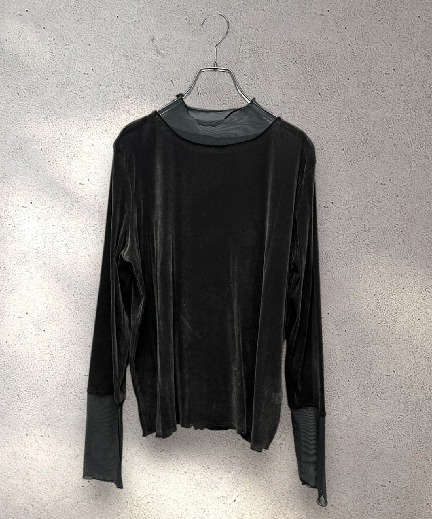 【FONT LAB】シアーベロアチュールコンビハイネック