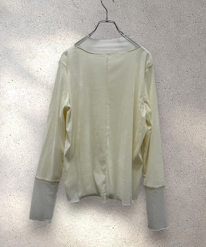 【FONT LAB】シアーベロアチュールコンビハイネック