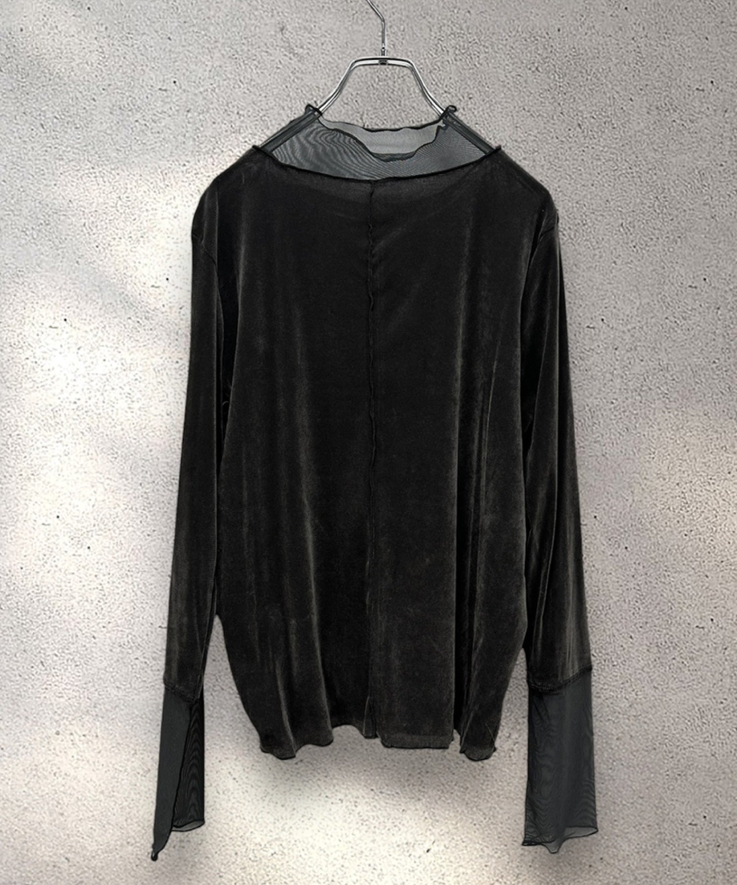 【FONT LAB】シアーベロアチュールコンビハイネック