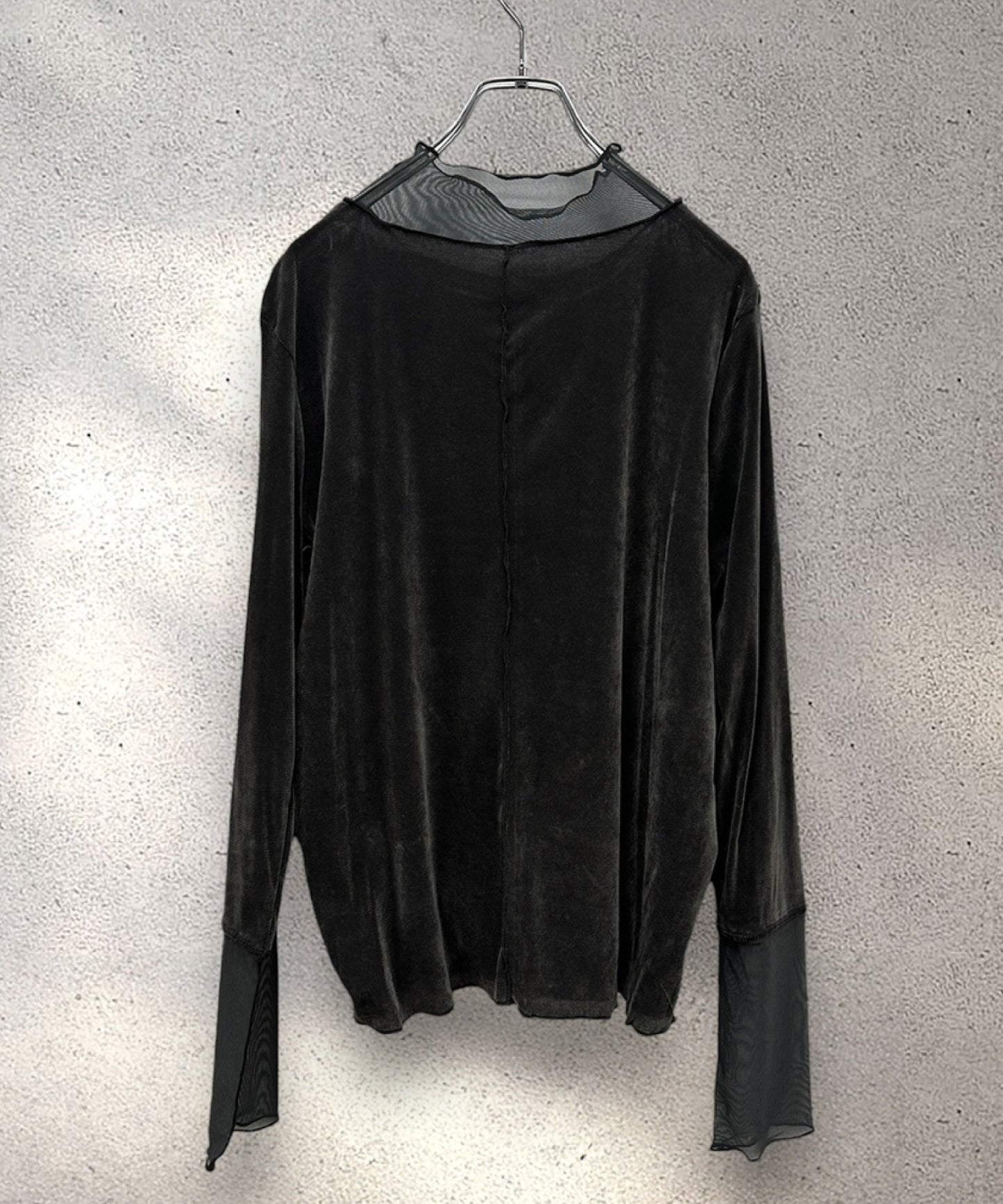 【FONT LAB】シアーベロアチュールコンビハイネック