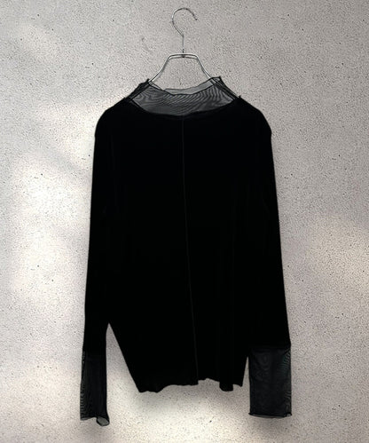 【FONT LAB】シアーベロアチュールコンビハイネック