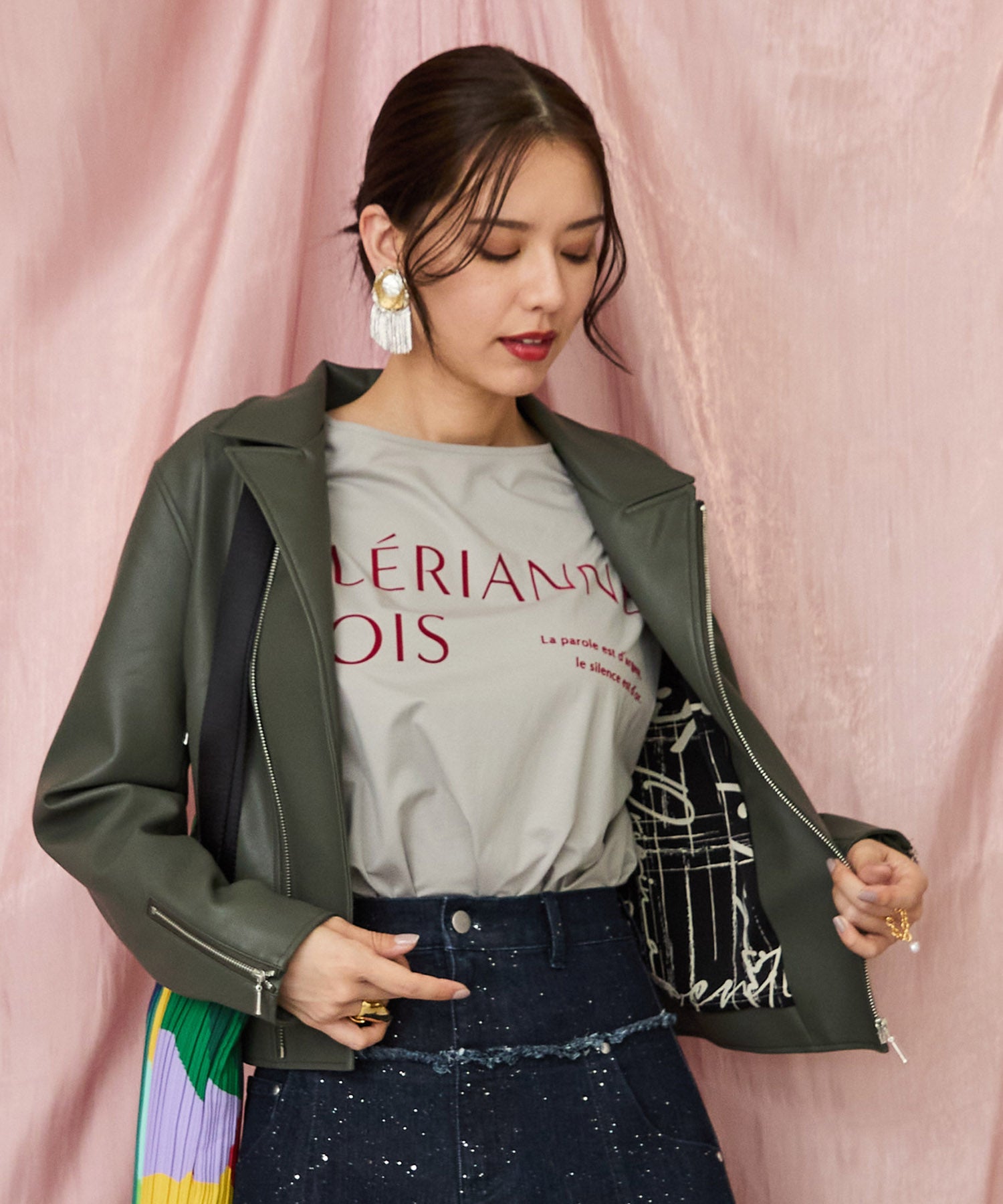 レディース ライダースジャケット フェイクレザー｜JETSET SOLO PLUS