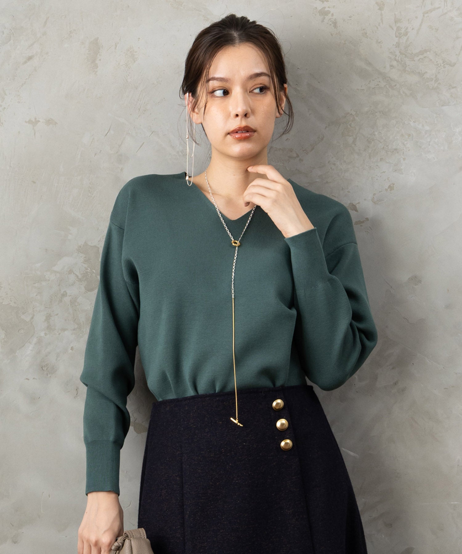 【JETSET SOLO PLUS】マシュマロタッチミラノVネックニット