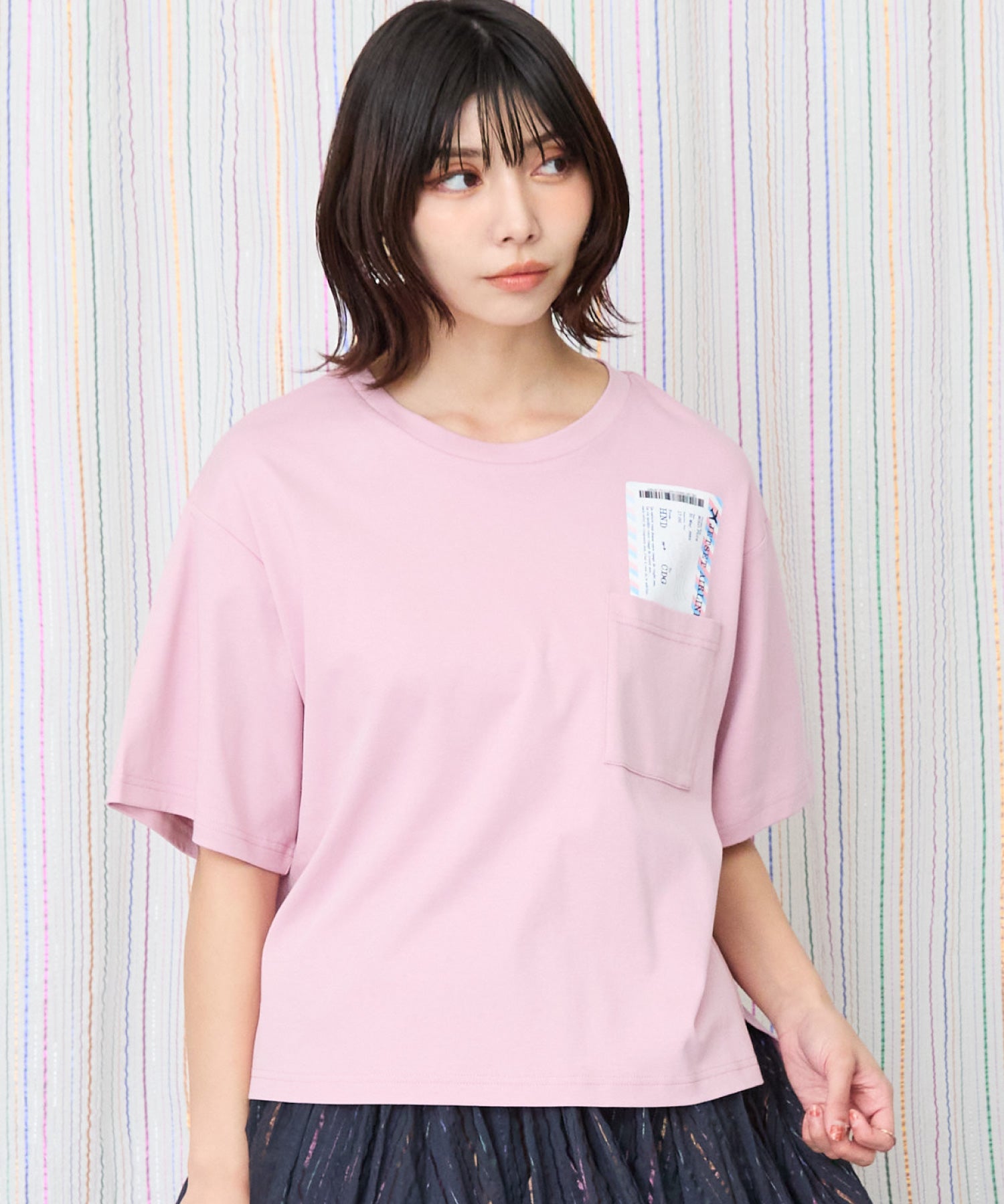 64-1346【JETSET SOLO PLUS】ボーディングパスシルケットTシャツ