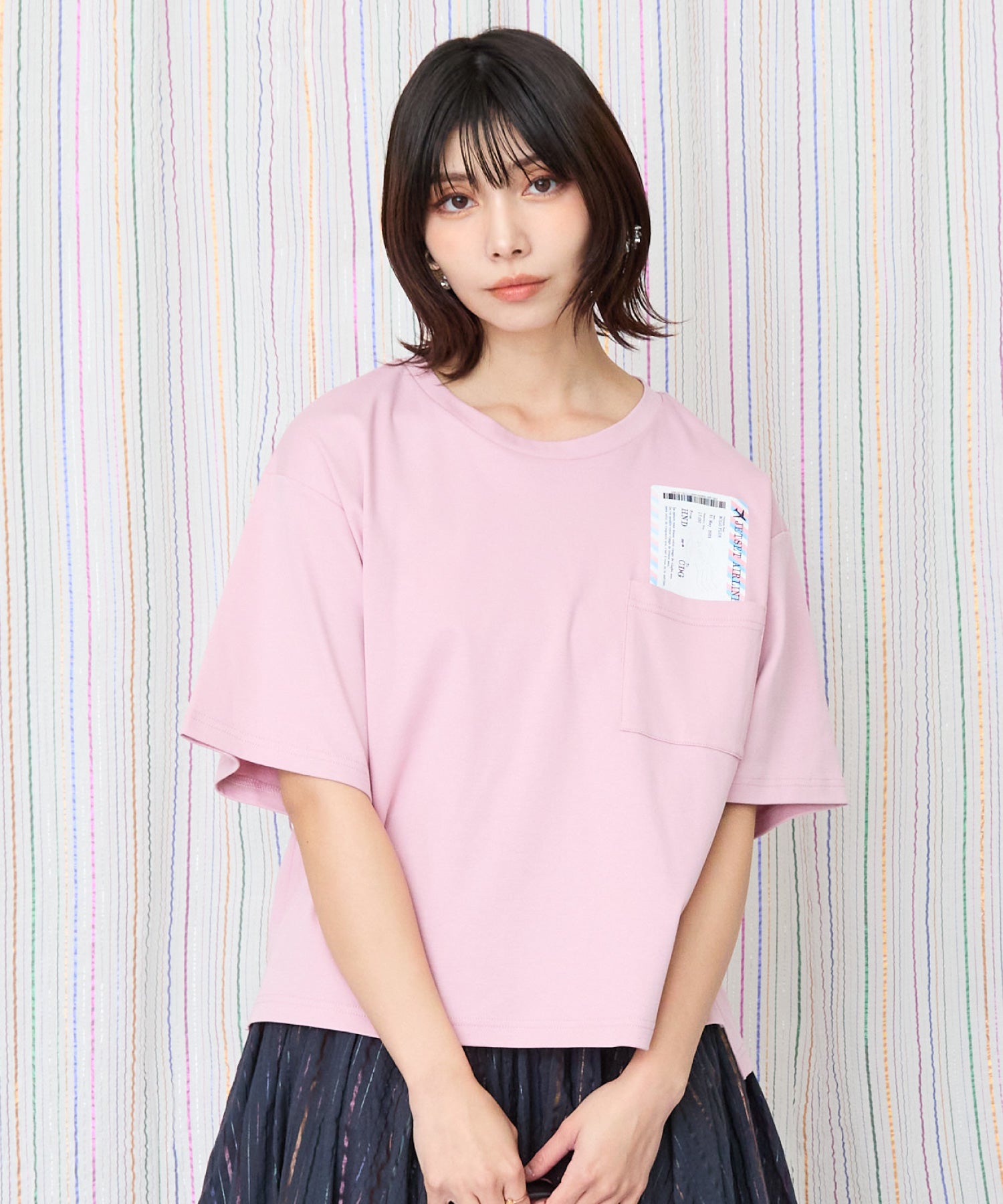 64-1346【JETSET SOLO PLUS】ボーディングパスシルケットTシャツ