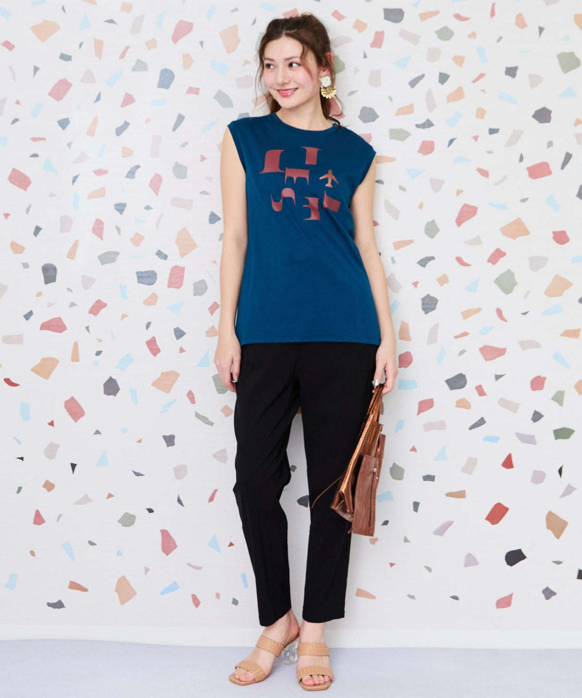 【JETSET SOLO PLUS】JESETロゴシルケットノースリTシャツ