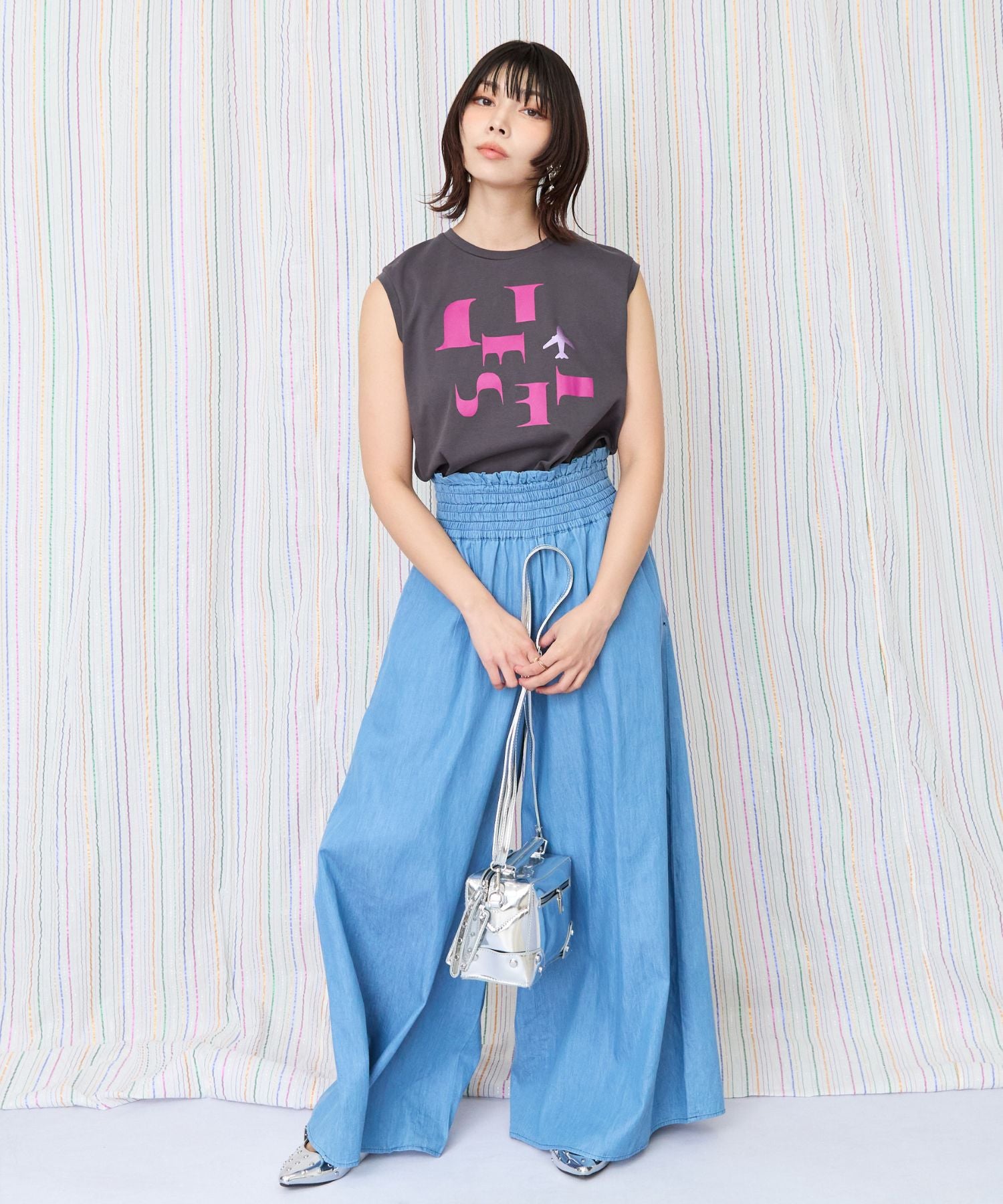 【JETSET SOLO PLUS】JESETロゴシルケットノースリTシャツ