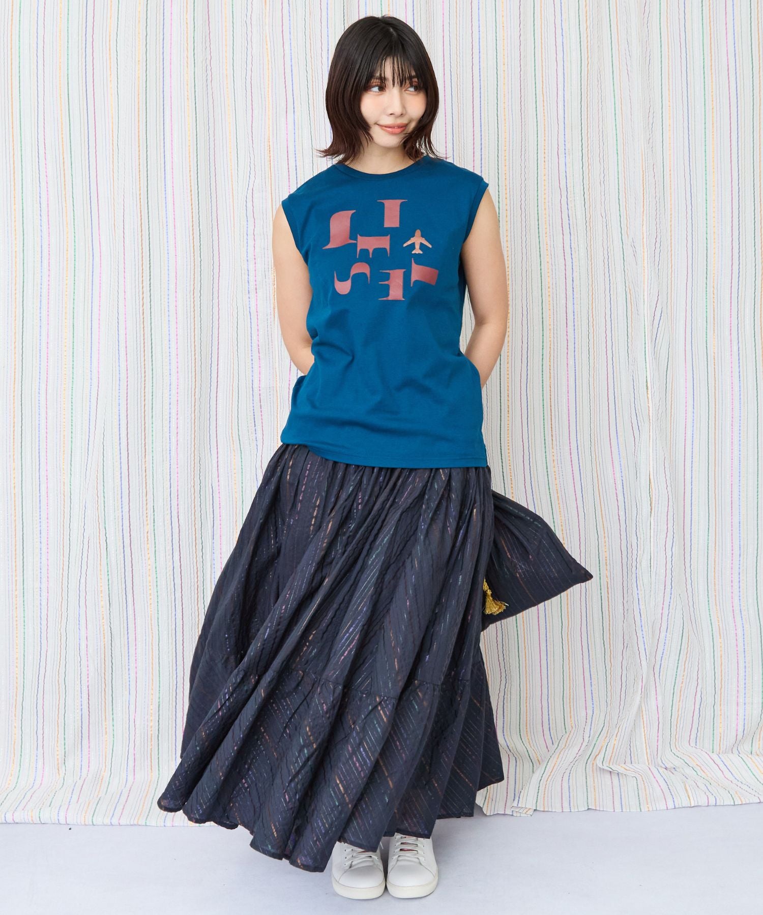 【JETSET SOLO PLUS】JESETロゴシルケットノースリTシャツ