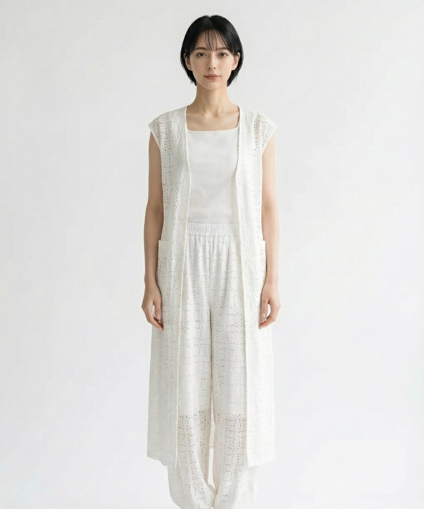 【INDUS luxury for JETSET SOLO PLUS】カットワークレースジレ
