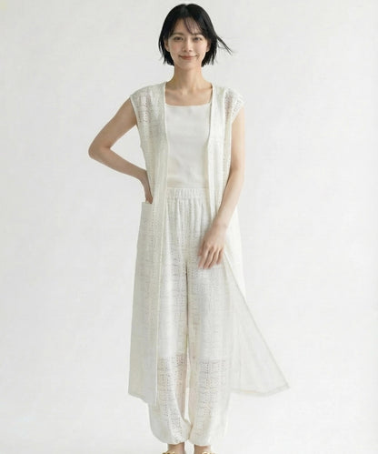 【INDUS luxury for JETSET SOLO PLUS】カットワークレースジレ