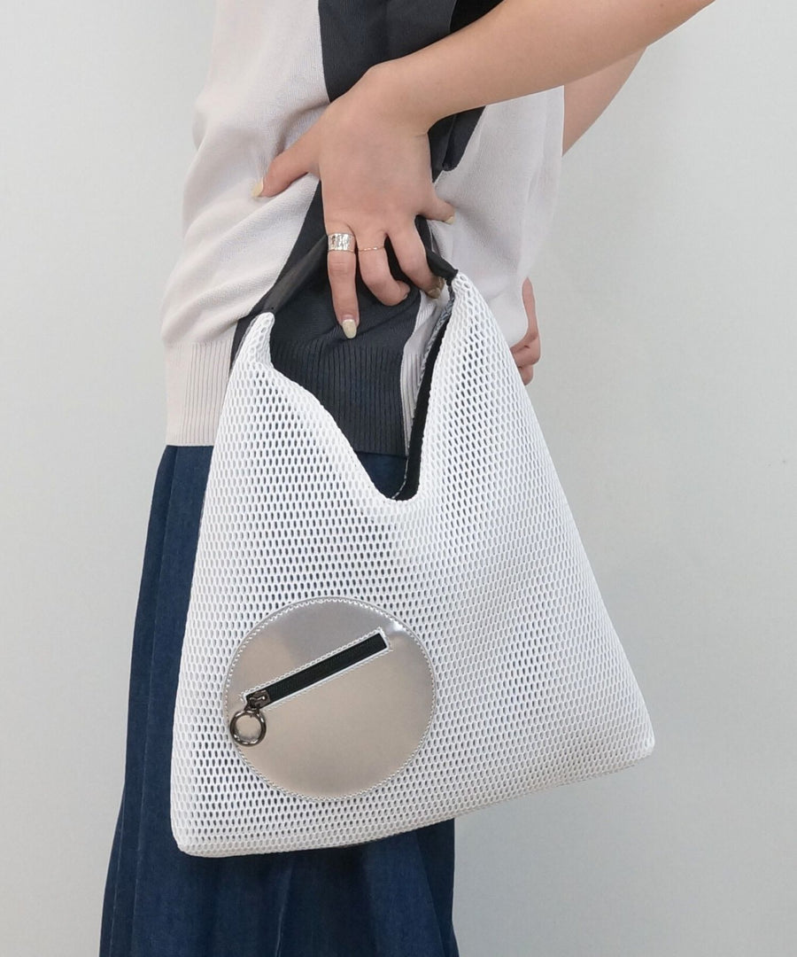 【FONT LAB】バイカラーメッシュトライアングルBAG