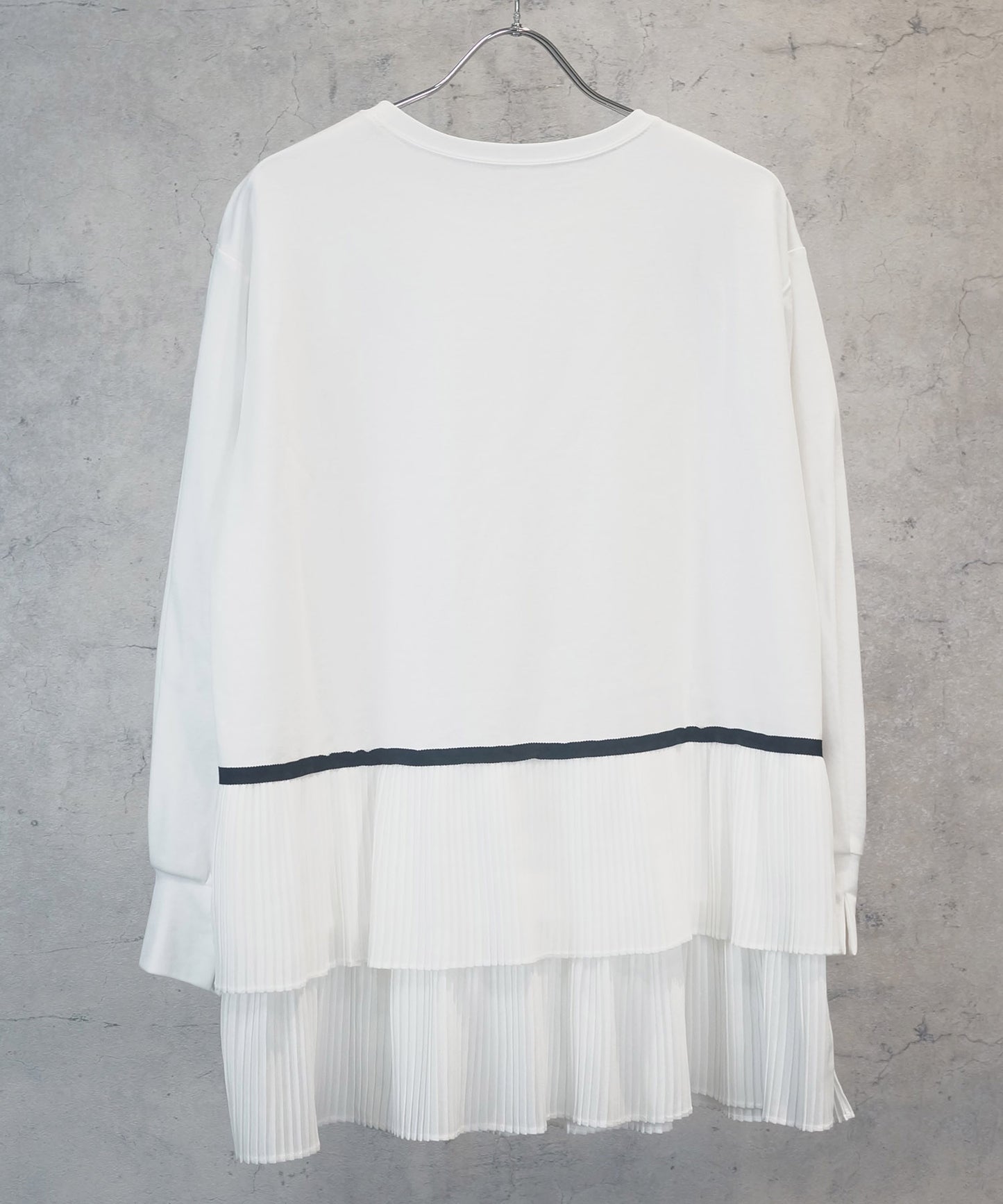 61-5848【FONT LAB】プリーツヘムロングTシャツ