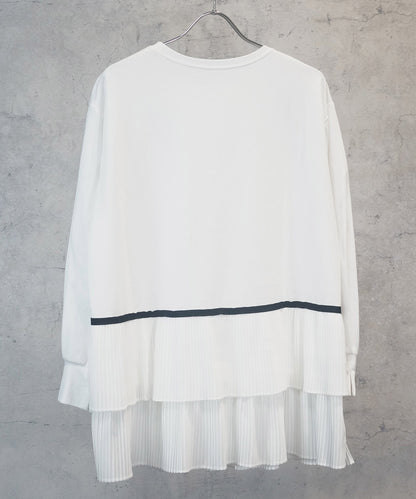 61-5848【FONT LAB】プリーツヘムロングTシャツ