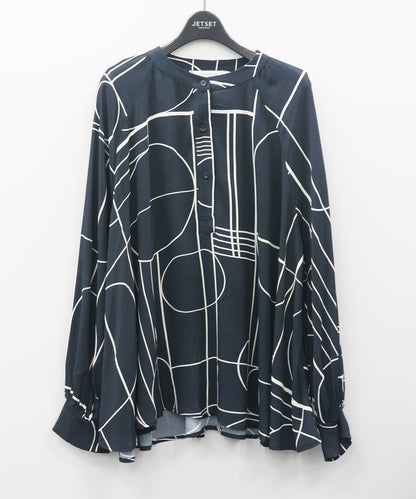 01-5927【la fée maraboutée】【周年】ラインアートバンドカラーブラウス