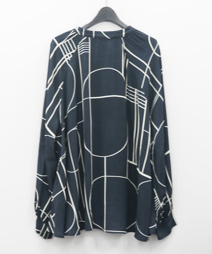 01-5927【la fée maraboutée】【周年】ラインアートバンドカラーブラウス