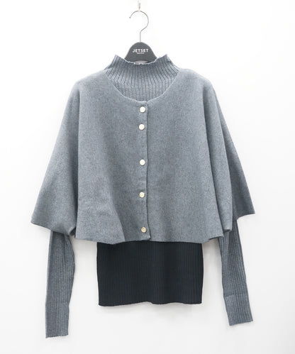 58-5669【FONT LAB】バイカラーボトルネック×ケープアンサンブル