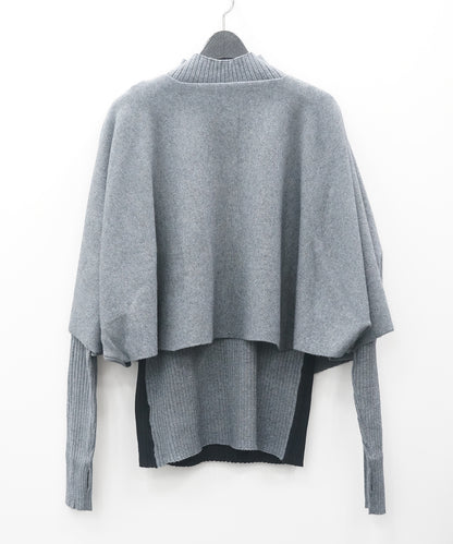 58-5669【FONT LAB】バイカラーボトルネック×ケープアンサンブル