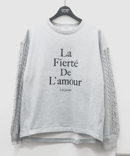 61-5855【FONT LAB】ケーブルコンビロゴスウェット