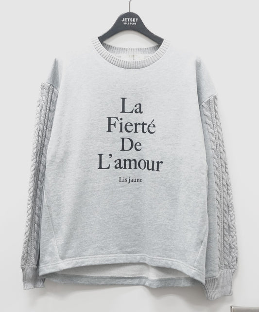 【FONT LAB】ケーブルコンビロゴスウェット