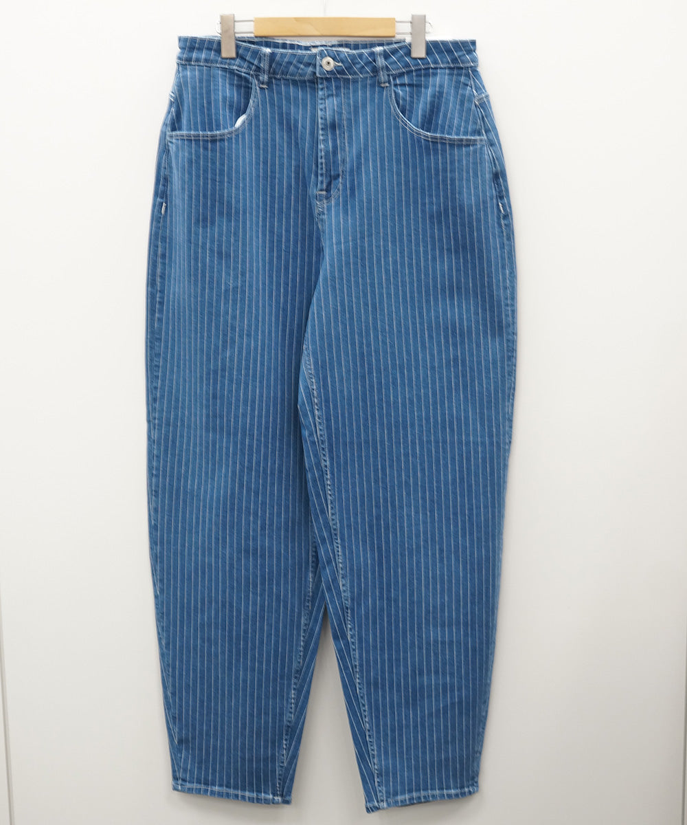 12-1655 ICHI [リミサロ]ストライプカーブデニムパンツ