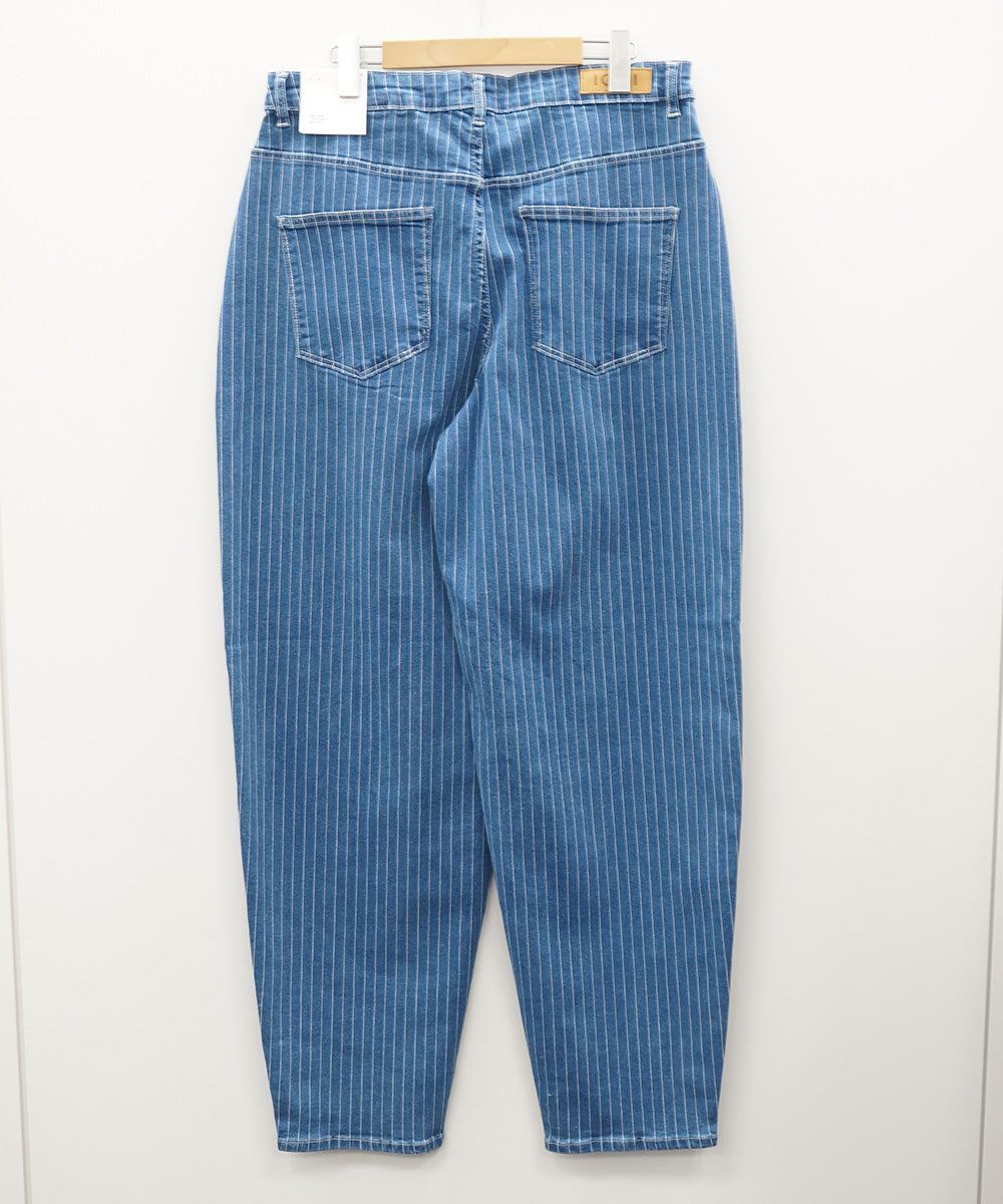 12-1655 ICHI [リミサロ]ストライプカーブデニムパンツ