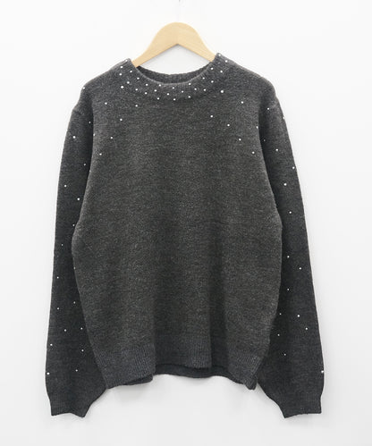 51-1321 b.young[リミサロ]スタッズメランジニット