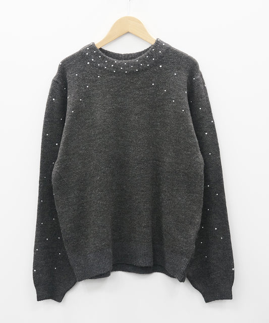 51-1321 b.young[リミサロ]スタッズメランジニット