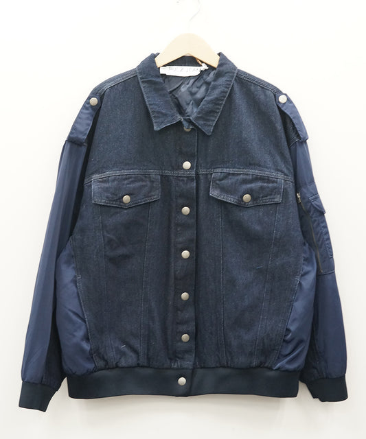 23-5436 PULZ JEANS [リミサロ]MA-1ミックスデニムジャケット