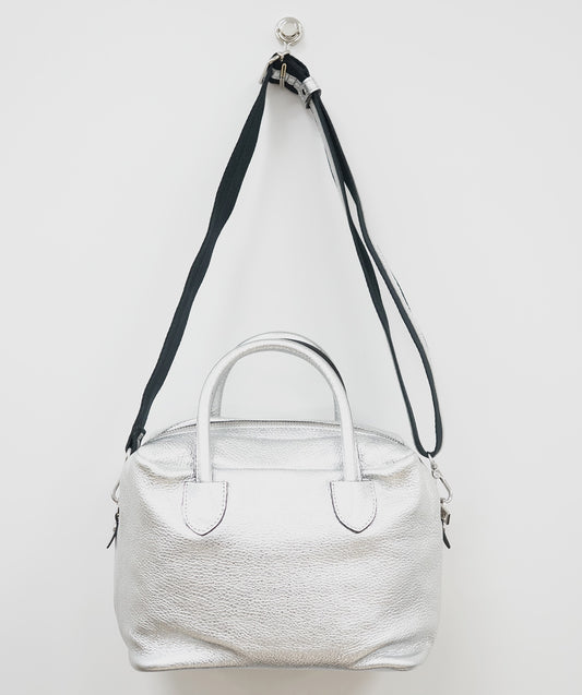 83-6406【RIPANI】【周年】メタリックレザー2WAYスクエアBAG