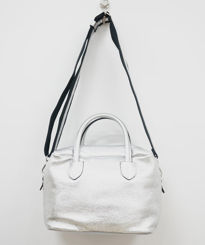 83-6406【RIPANI】【周年】メタリックレザー2WAYスクエアBAG