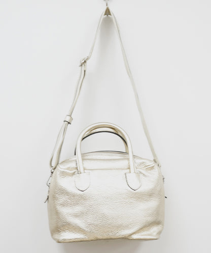 83-6406【RIPANI】【周年】メタリックレザー2WAYスクエアBAG