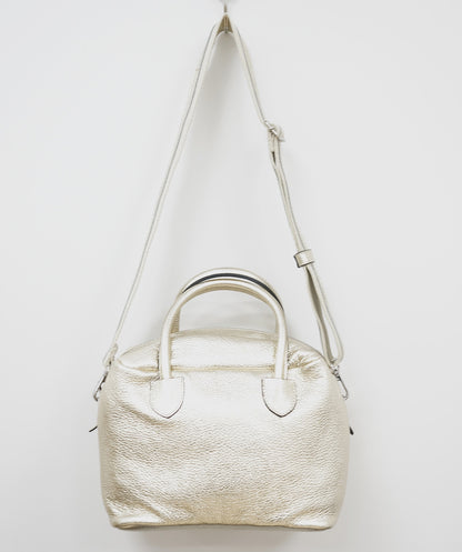 83-6406【RIPANI】【周年】メタリックレザー2WAYスクエアBAG