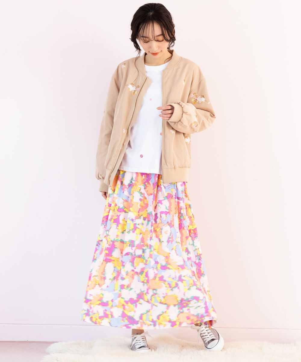 【先行予約】【大きいサイズ】 9号・15号(M・3L) NUMPH カラフルパレットプリントスカート - 大きいサイズ レディース ファッション ブランド 通販